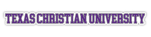 Texas Christian University Officially Licensed College Text Vinyl Decal – White, Clear and Holographic