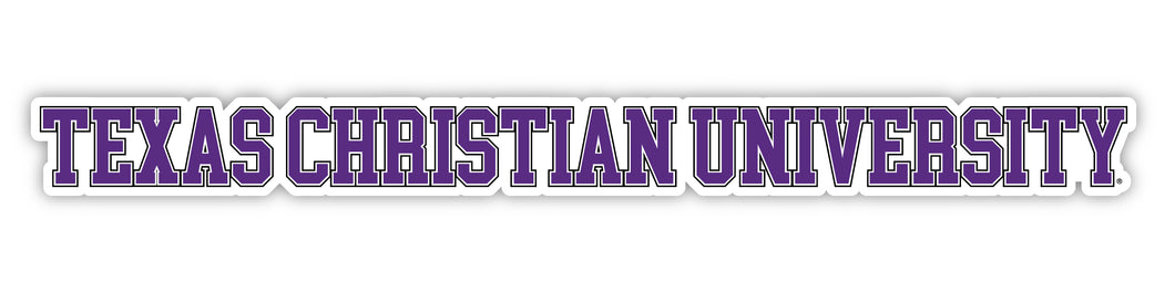 Texas Christian University Officially Licensed College Text Vinyl Decal – White, Clear and Holographic