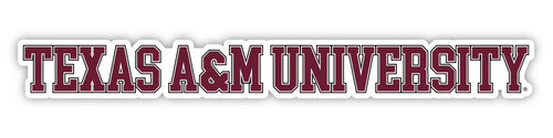 Texas A&M Aggies Officially Licensed College Text Vinyl Decal – White, Clear and Holographic