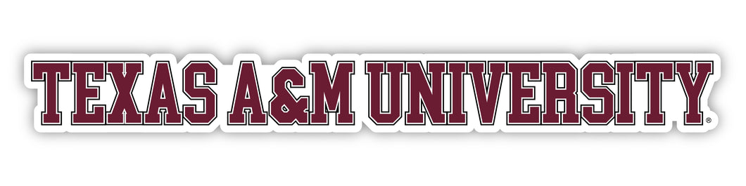 Texas A&M Aggies Officially Licensed College Text Vinyl Decal – White, Clear and Holographic