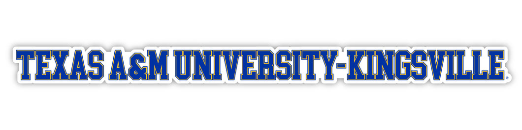 Texas A&M Kingsville Javelinas Officially Licensed College Text Vinyl Decal – White, Clear and Holographic