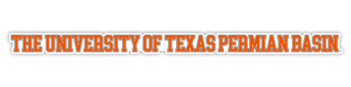 University of Texas of the Permian Basin Officially Licensed College Text Vinyl Decal – White, Clear and Holographic