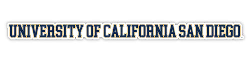 UC San Diego Officially Licensed College Text Vinyl Decal – White, Clear and Holographic