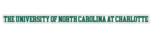 North Carolina Charlotte Forty-Niners Officially Licensed College Text Vinyl Decal – White, Clear and Holographic