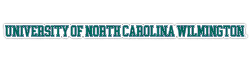 North Carolina Wilmington Seahawks Officially Licensed College Text Vinyl Decal – White, Clear and Holographic