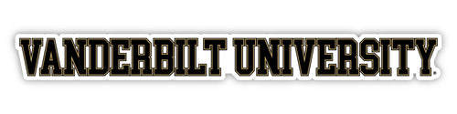 Vanderbilt University Officially Licensed College Text Vinyl Decal – White, Clear and Holographic