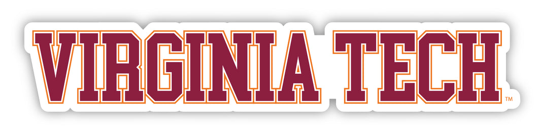 Virginia Tech Hokies Officially Licensed College Text Vinyl Decal – White, Clear and Holographic