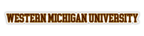 Western Michigan University Officially Licensed College Text Vinyl Decal – White, Clear and Holographic
