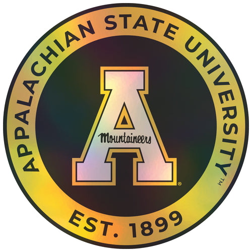 Appalachian State 3-Inch Holographic Vinyl Decal Sticker Officially Licensed Collegiate Product 4-Pack
