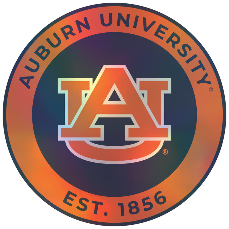 Auburn Tigers 6-Inch Holographic Vinyl Decal Sticker Officially Licensed Collegiate Product 4-Pack