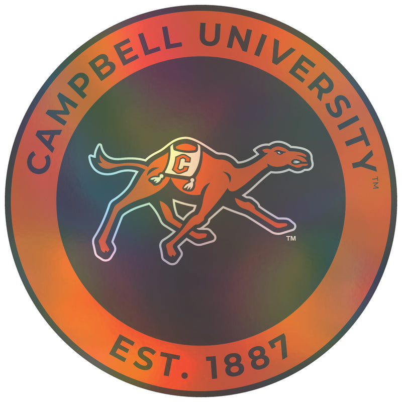 Campbell University Fighting Camels 2-Inch Holographic Vinyl Decal Sticker Officially Licensed Collegiate Product Single