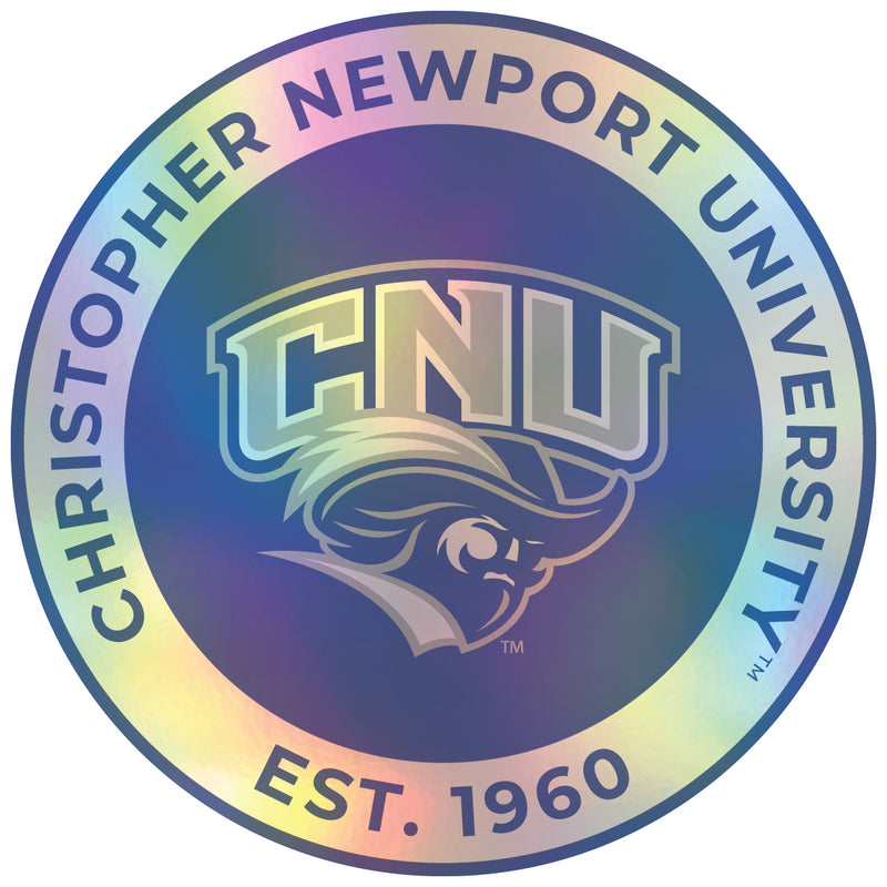 Christopher Newport Captains 3-Inch Holographic Vinyl Decal Sticker Officially Licensed Collegiate Product Single