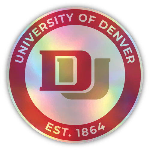 University of Denver Pioneers 8-Inch Holographic Vinyl Decal Sticker Officially Licensed Collegiate Product Single