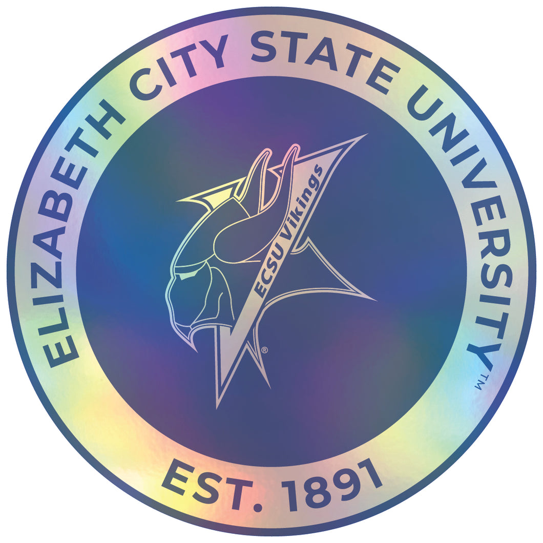 Elizabeth City State University 3-Inch Holographic Vinyl Decal Sticker Officially Licensed Collegiate Product 4-Pack