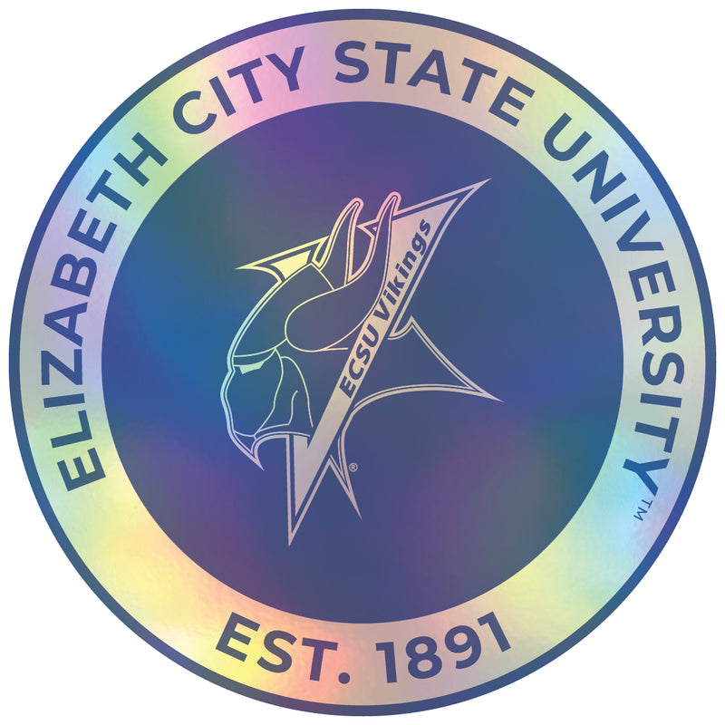 Elizabeth City State University 3-Inch Holographic Vinyl Decal Sticker Officially Licensed Collegiate Product 4-Pack