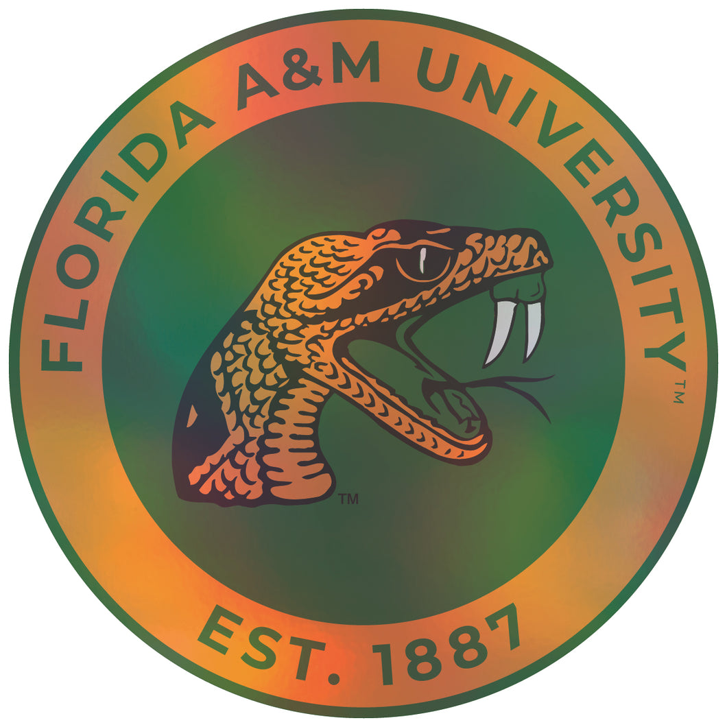 Florida A&M Rattlers 2-Inch Holographic Vinyl Decal Sticker Officially Licensed Collegiate Product 4-Pack