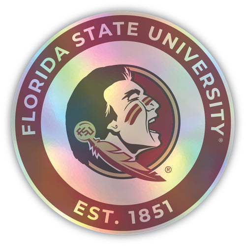 Florida State Seminoles 6-Inch Holographic Vinyl Decal Sticker Officially Licensed Collegiate Product 4-Pack