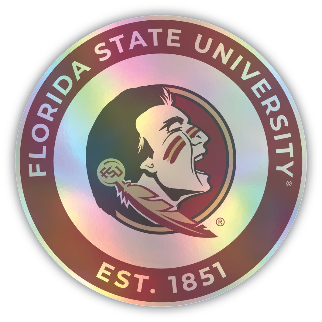 Florida State Seminoles 6-Inch Holographic Vinyl Decal Sticker Officially Licensed Collegiate Product 4-Pack