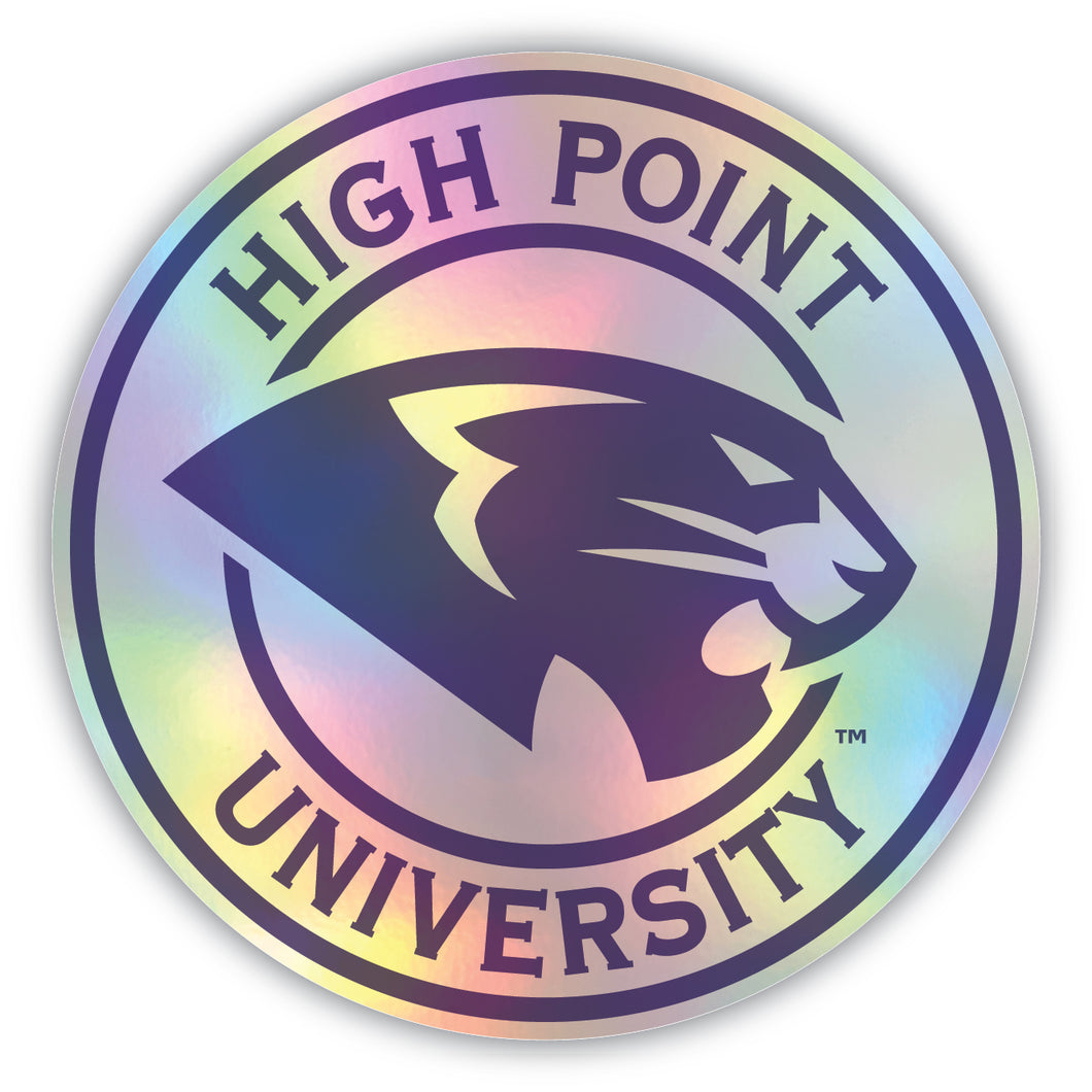 High Point University 2-Inch Holographic Vinyl Decal Sticker Officially Licensed Collegiate Product 4-Pack