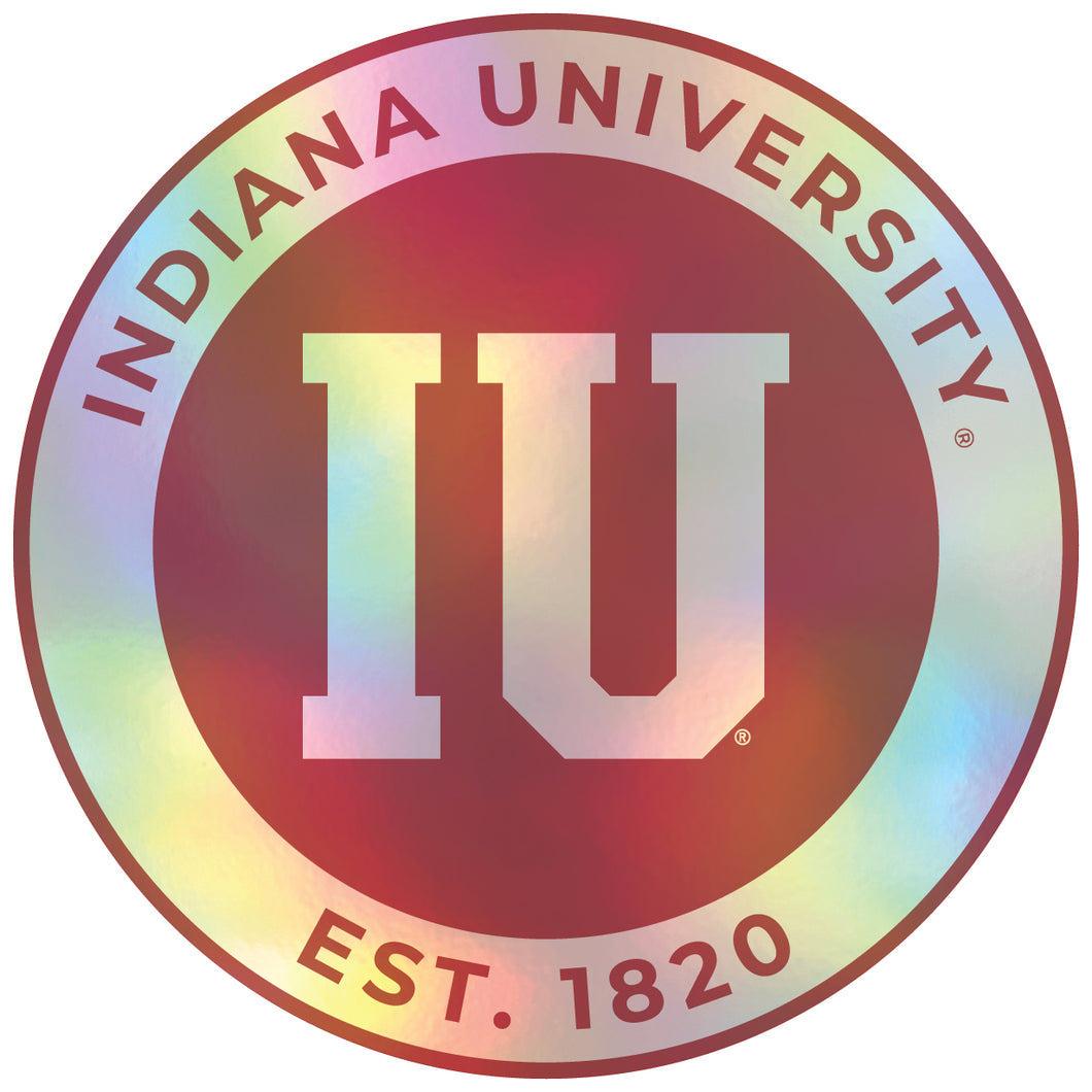 Indiana Hoosiers 4-Inch Holographic Vinyl Decal Sticker Officially Licensed Collegiate Product 4-Pack