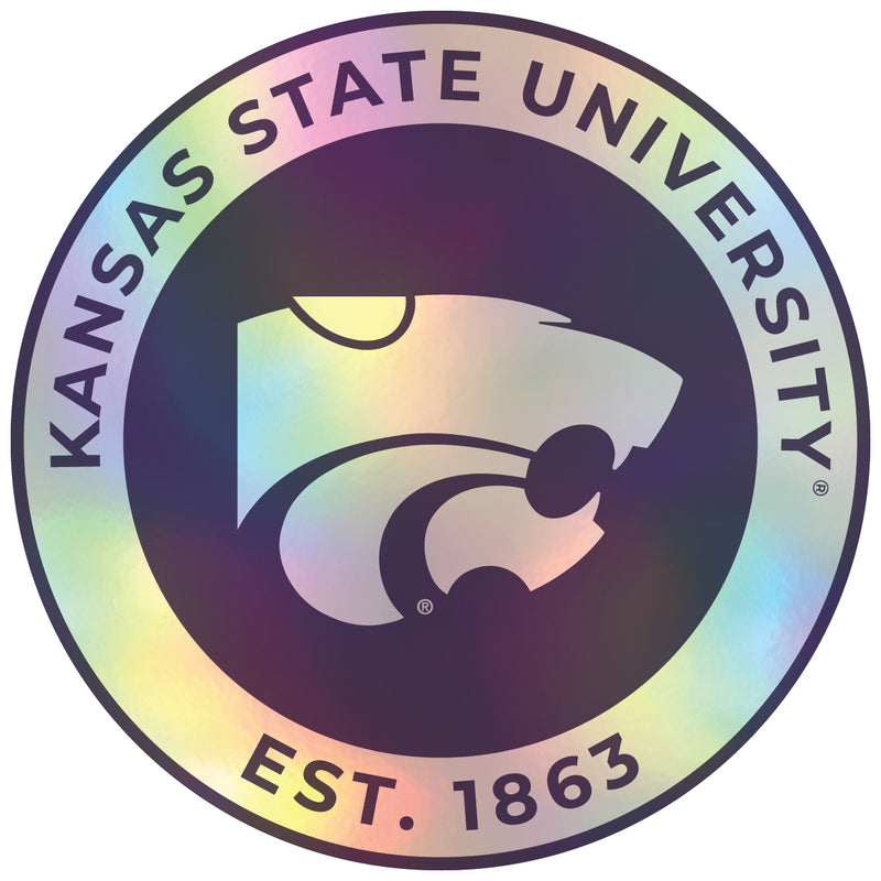 Kansas State Wildcats 4-Inch Holographic Vinyl Decal Sticker Officially Licensed Collegiate Product Single