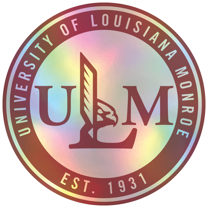 University of Louisiana Monroe 3-Inch Holographic Vinyl Decal Sticker Officially Licensed Collegiate Product Single