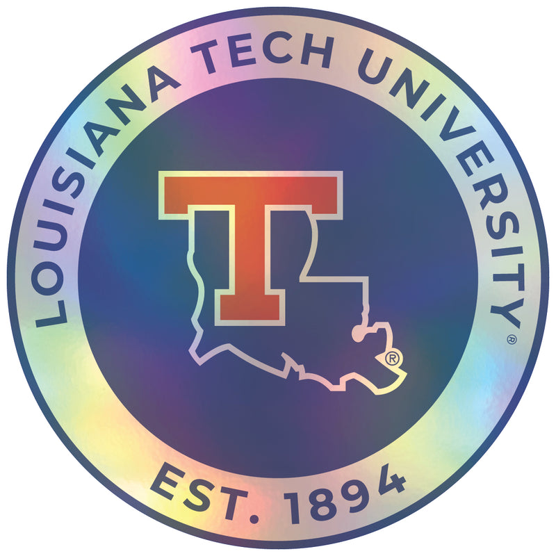 Louisiana Tech Bulldogs 8-Inch Holographic Vinyl Decal Sticker Officially Licensed Collegiate Product Single