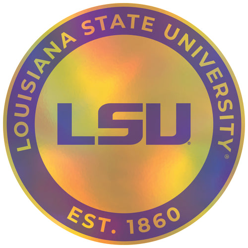 LSU Tigers 2-Inch Holographic Vinyl Decal Sticker Officially Licensed Collegiate Product Single