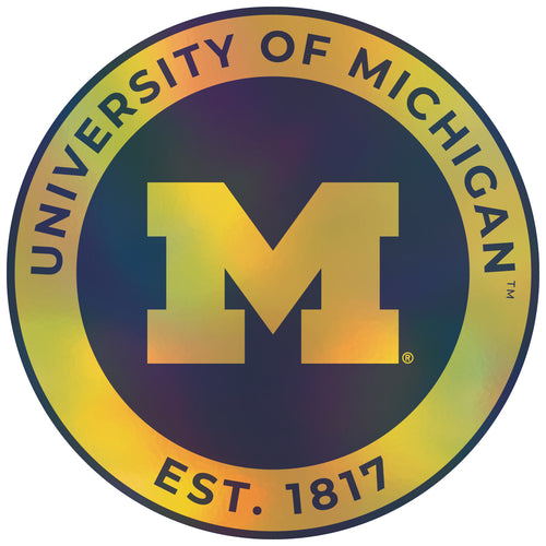 Michigan Wolverines 3-Inch Holographic Vinyl Decal Sticker Officially Licensed Collegiate Product Single