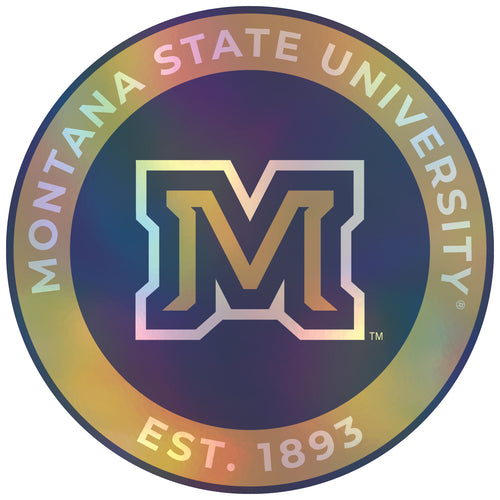 Montana State Bobcats 4-Inch Holographic Vinyl Decal Sticker Officially Licensed Collegiate Product Single