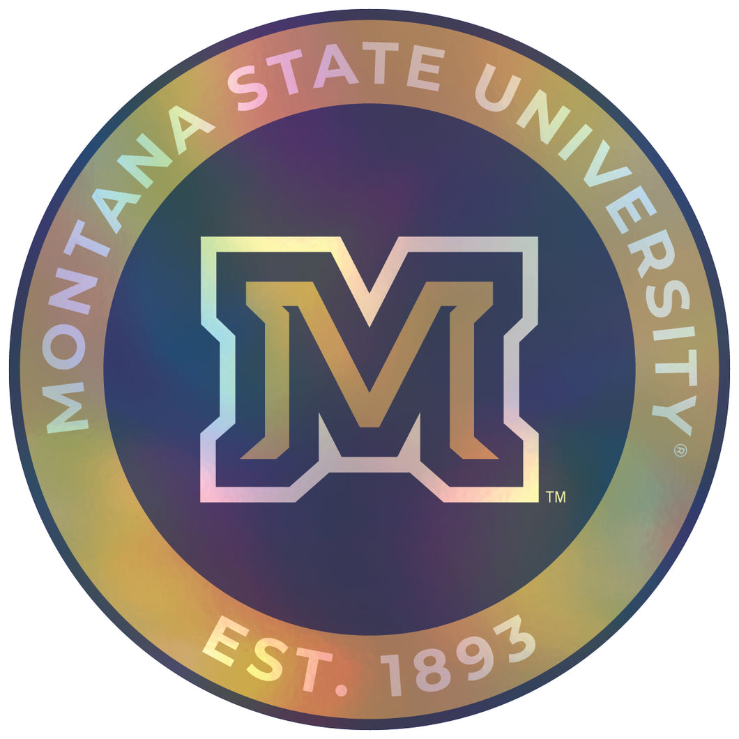 Montana State Bobcats 4-Inch Holographic Vinyl Decal Sticker Officially Licensed Collegiate Product Single