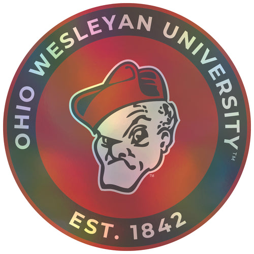 Ohio Wesleyan University 8-Inch Holographic Vinyl Decal Sticker Officially Licensed Collegiate Product 4-Pack