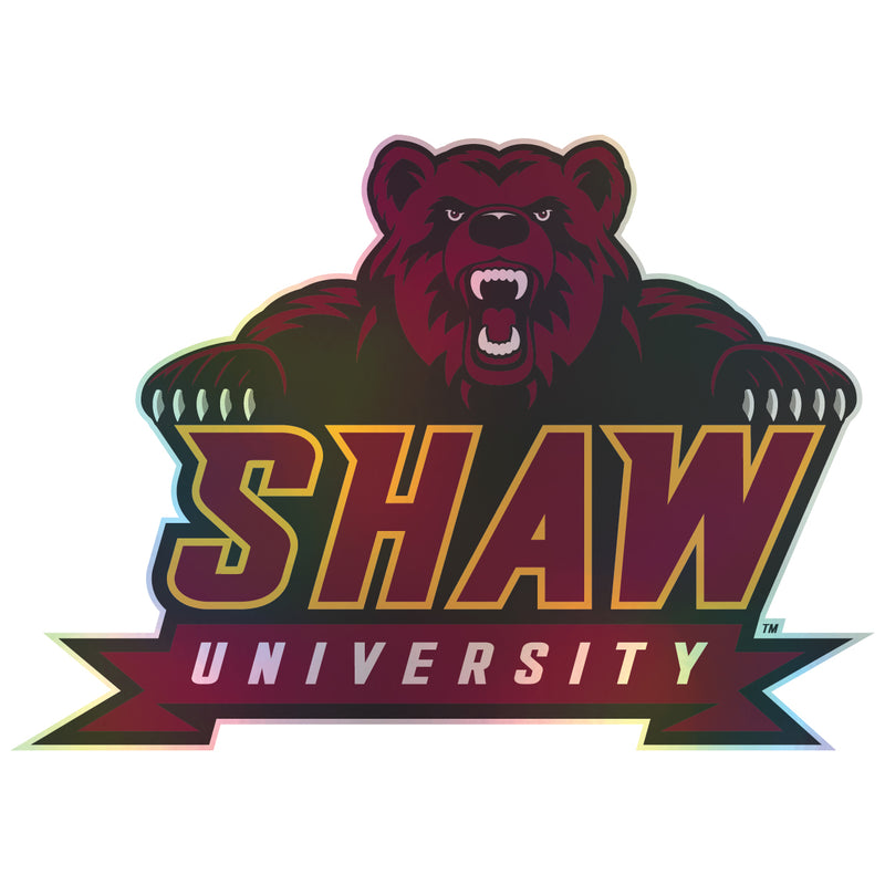 Shaw University Bears 2-Inch Holographic Vinyl Decal Sticker Officially Licensed Collegiate Product Single