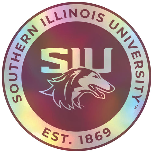 Southern Illinois Salukis 8-Inch Holographic Vinyl Decal Sticker Officially Licensed Collegiate Product 4-Pack