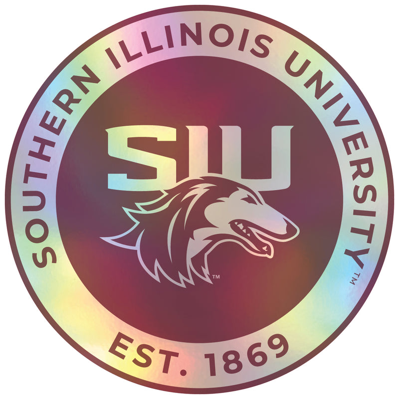 Southern Illinois Salukis 8-Inch Holographic Vinyl Decal Sticker Officially Licensed Collegiate Product 4-Pack
