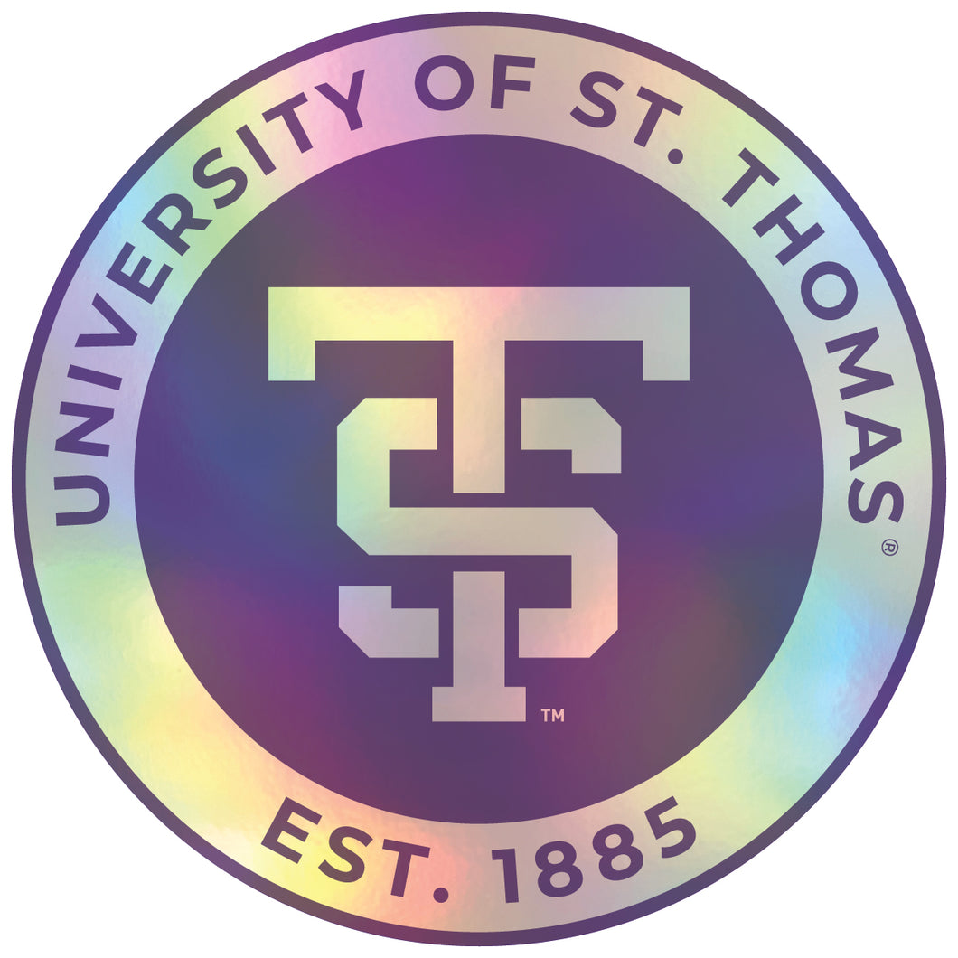 University of St. Thomas 8-Inch Holographic Vinyl Decal Sticker Officially Licensed Collegiate Product 4-Pack