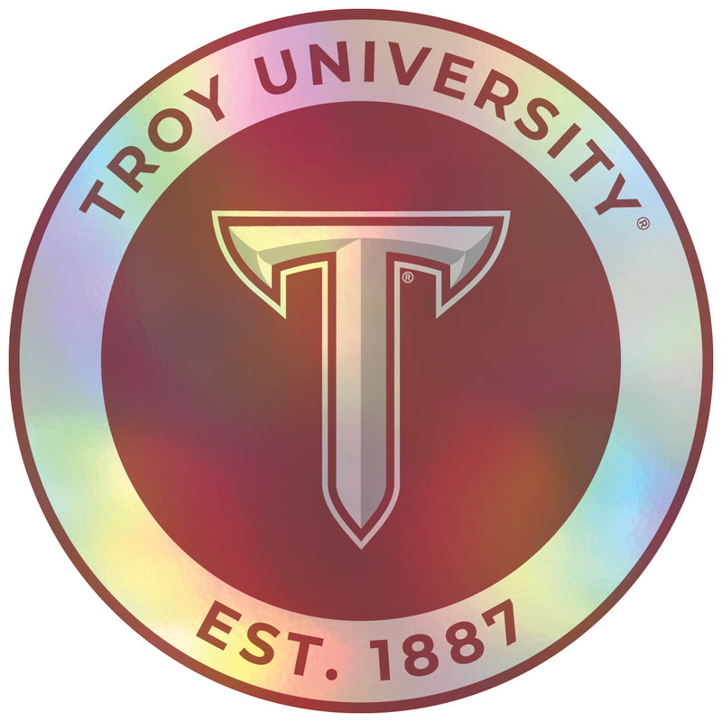 Troy University 2-Inch Holographic Vinyl Decal Sticker Officially Licensed Collegiate Product 4-Pack