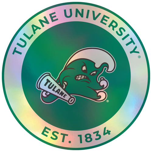 Tulane University Green Wave 4-Inch Holographic Vinyl Decal Sticker Officially Licensed Collegiate Product Single