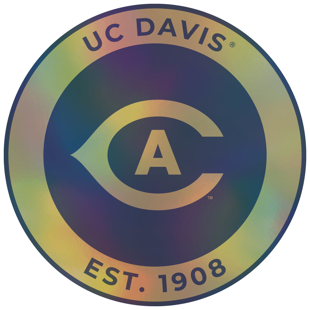 UC Davis Aggies 3-Inch Holographic Vinyl Decal Sticker Officially Licensed Collegiate Product Single