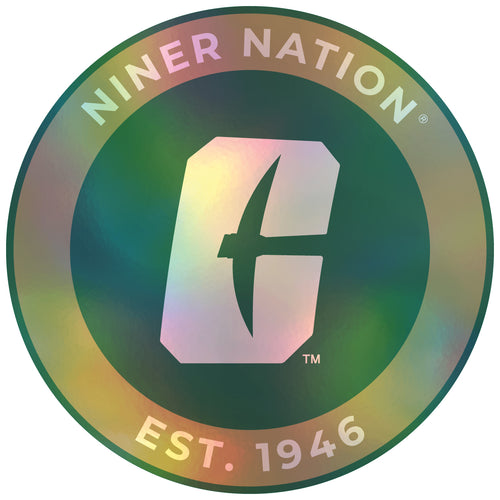 North Carolina Charlotte Forty-Niners 6-Inch Holographic Vinyl Decal Sticker Officially Licensed Collegiate Product Single