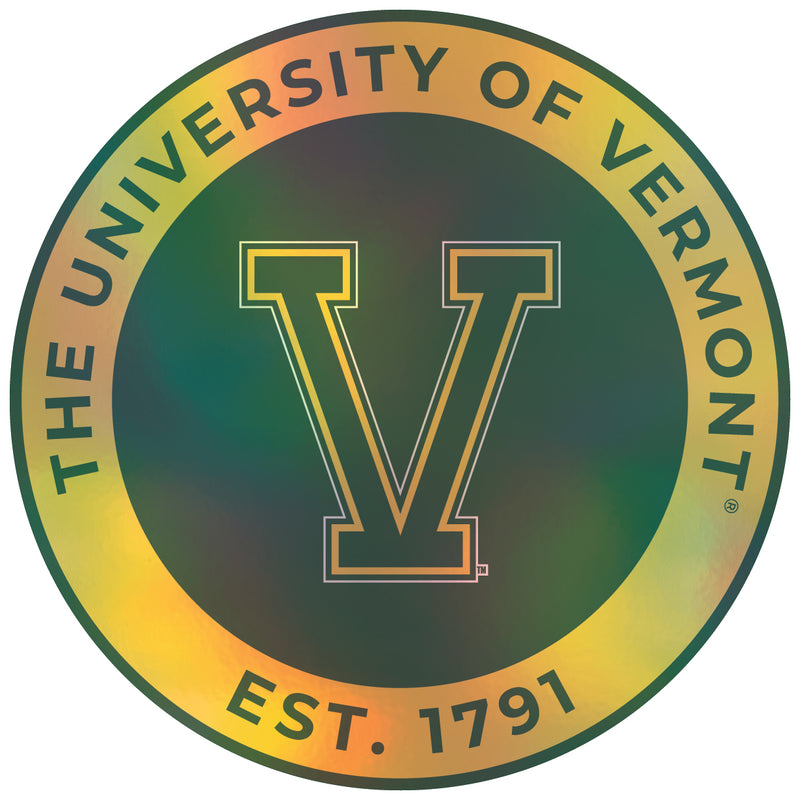 Vermont Catamounts 6-Inch Holographic Vinyl Decal Sticker Officially Licensed Collegiate Product Single