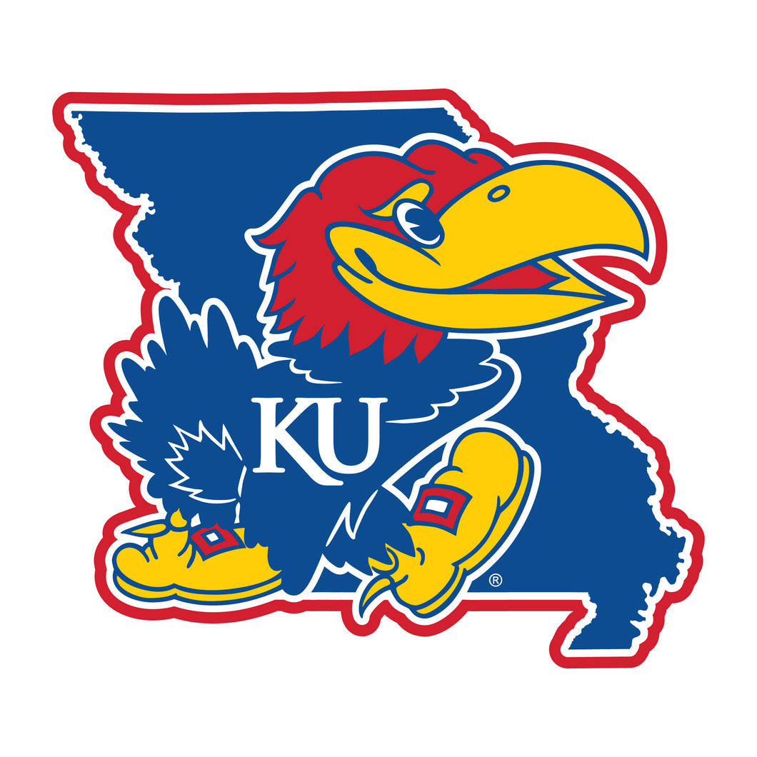 Kansas Jayhawks 4 inch Missouri State NCAA Vinyl Decal Sticker for Fans, Students, and Alumni