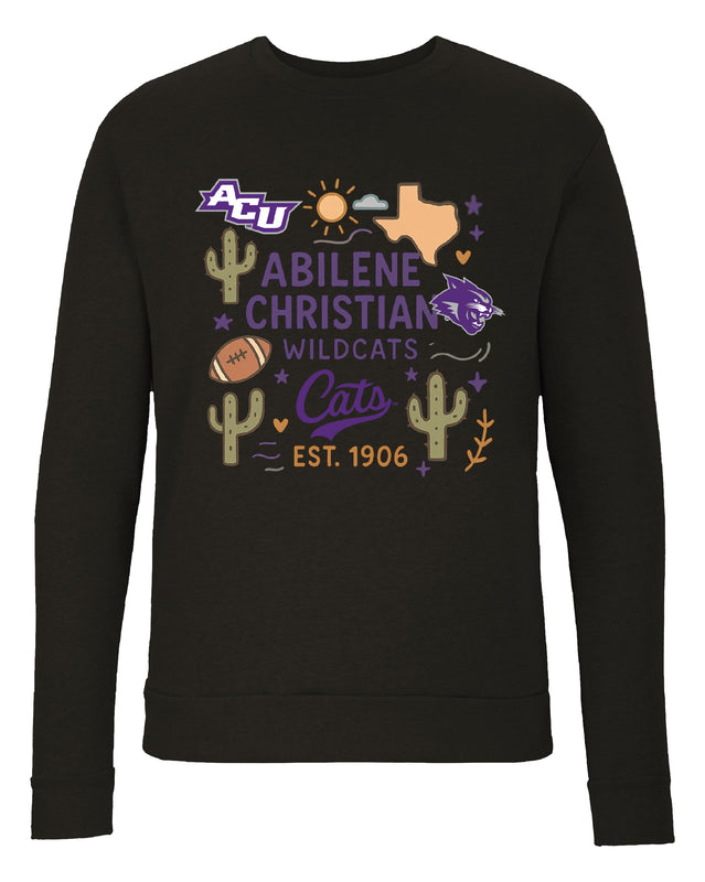 Abilene Christian University Sweatshirt with Medley Design – Officially Licensed Crewneck Pullover Large Front