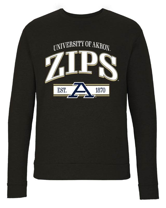 Akron Zips Sweatshirt with Mascot Graphics – Officially Licensed Crewneck Pullover Large Front