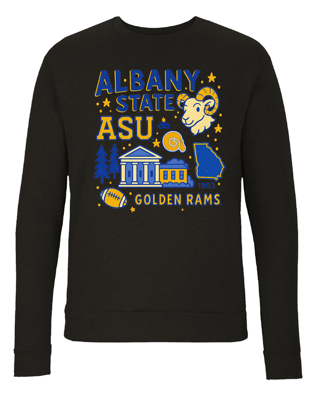 Albany State University Sweatshirt with Medley Design – Officially Licensed Crewneck Pullover Large Front