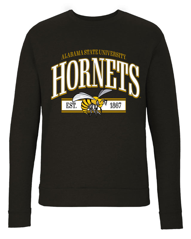 Alabama State University Sweatshirt with Mascot Graphics – Officially Licensed Crewneck Pullover Large Front