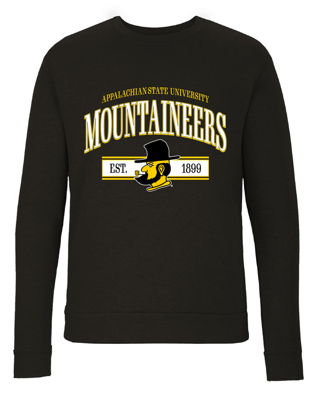 Appalachian State Sweatshirt with Mascot Graphics – Officially Licensed Crewneck Pullover Large Front