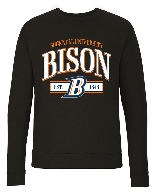 Bucknell University Bison Sweatshirt with Mascot Graphics – Officially Licensed Crewneck Pullover Large Front