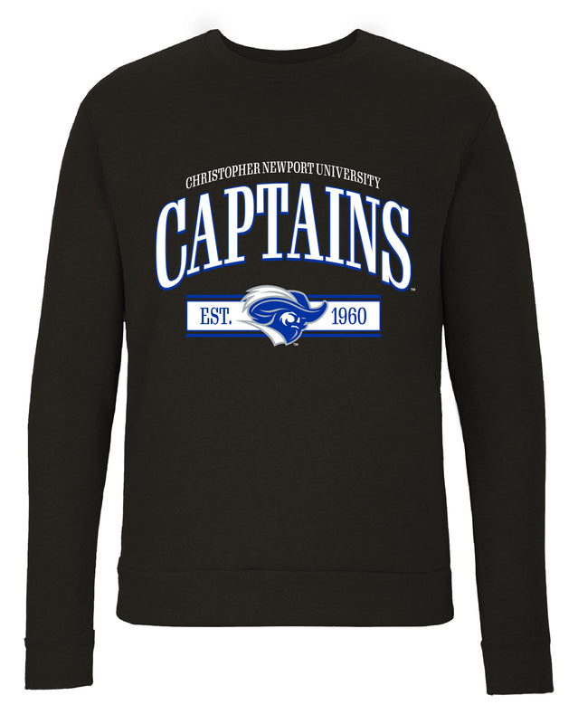 Christopher Newport Captains Sweatshirt with Mascot Graphics – Officially Licensed Crewneck Pullover Large Front