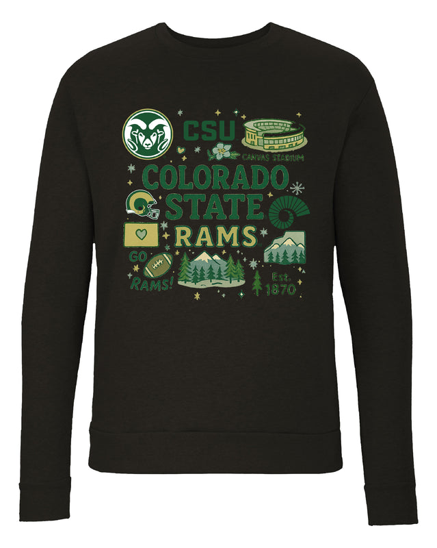 Colorado State Rams Sweatshirt with Medley Design – Officially Licensed Crewneck Pullover Large Front